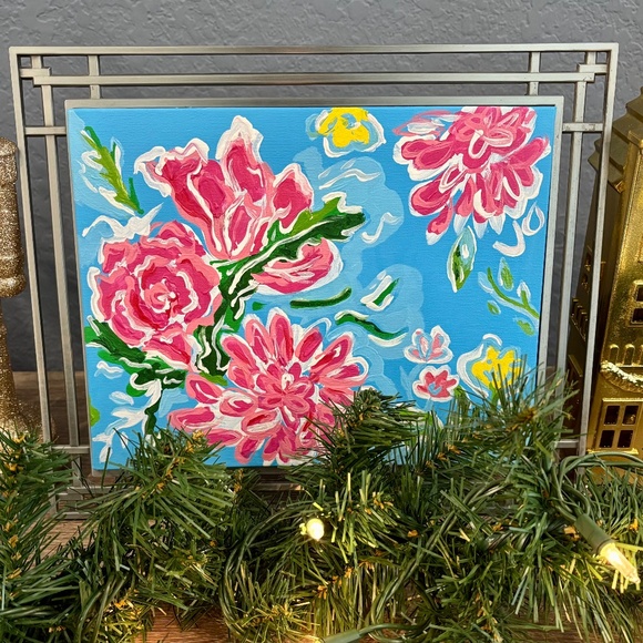 Hand Painted Lily Pulitzer Inspired Canvas - Picture 1 of 4